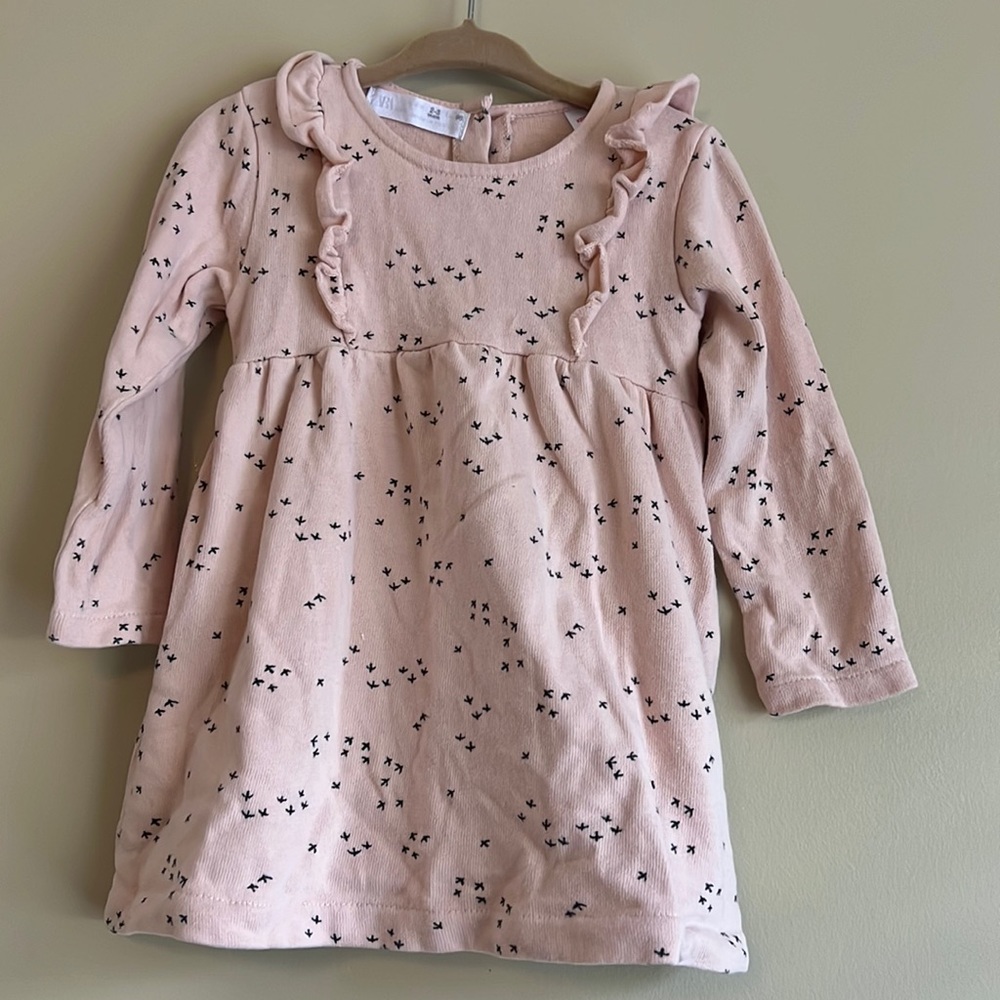 Zara girls long sleeve sweater dress 2-3Y